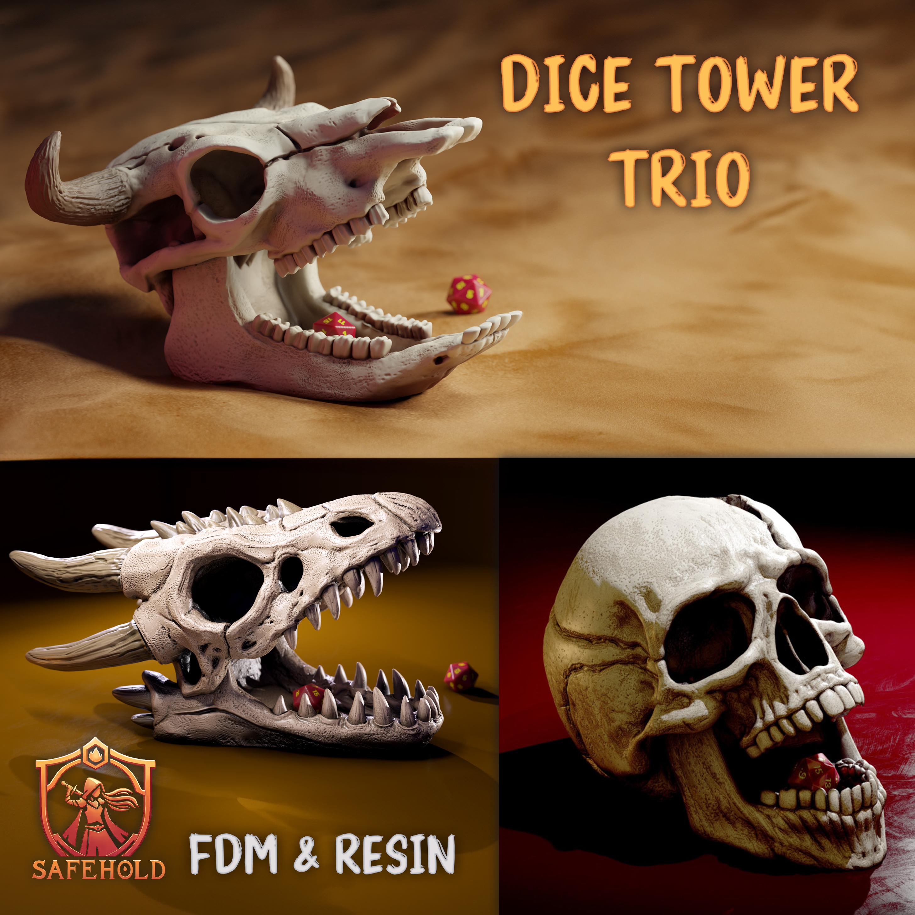 Skull Dice Tower Trio